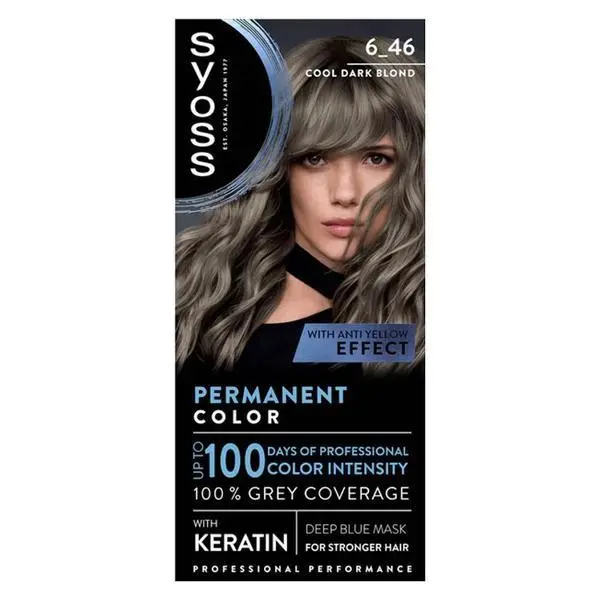 Syoss Трайна боя за коса - Syoss Professional Performance Permanent Color с антижълт ефект, нюанс 6_46 Cool Dark Blond
