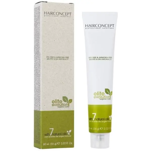 Hair Concept Трайна органична боя за коса &ndash; HairConcept Professional Elit Evolution Organic Hair Color, нюанс 8.444 Интензивно медно светло русо, 60 мл