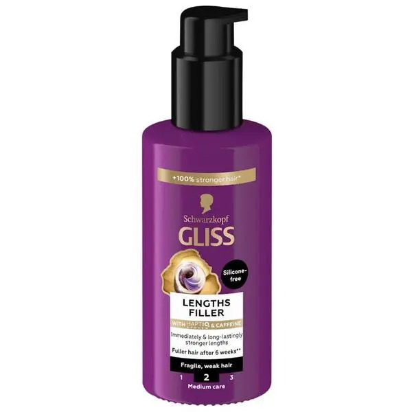 Gliss Третиране за крехка коса - Schwarzkopf Gliss Lengths Filler със система Haptiq, 100 мл