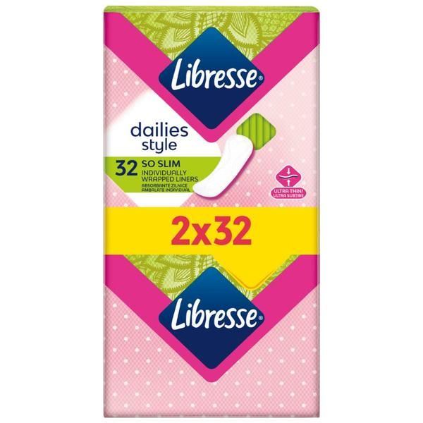 Libresse Тънки ежедневни абсорбенти - Libresse Dailies Style So Slim Liners, 64 бр