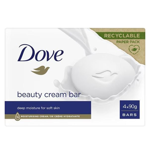 Dove Твърд сапун - Dove Original Beauty Cream Bar, 4 x 90 гр