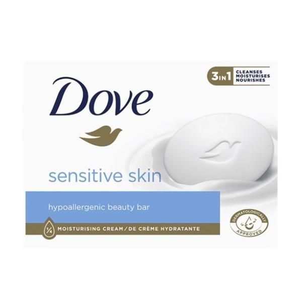Dove Твърд сапун - Dove Sensitive Skin Hypoallergenic Beauty Bar, 90 гр