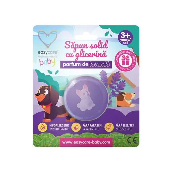 Easy Care Baby Твърд сапун с глицерин и играчка за деца - Easycare Baby с аромат на лавандула, 3 години +, 100 гp