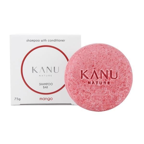 Kanu Nature Твърд шампоан и балсам 2 в 1 с манго в картонена кутия - KANU Nature Shampoo Bar с балсам за манго, 75 гр