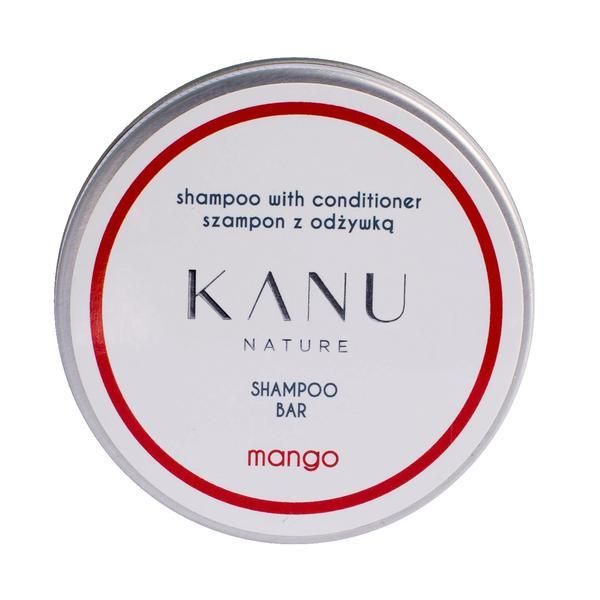 Kanu Nature Твърд шампоан и балсам 2 в 1 с манго в метална кутия - KANU Nature Shampoo Bar с манго балсам, 75 гр
