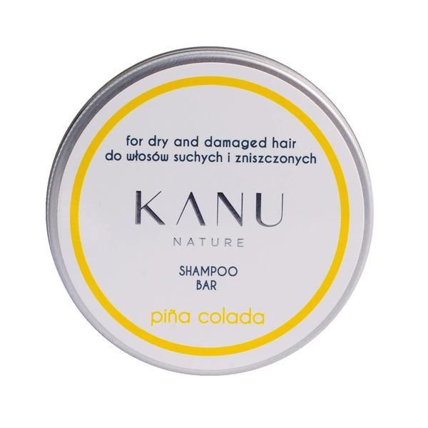 Kanu Nature Твърд шампоан с Пина Колада в метална кутия за суха и увредена коса - KANU Nature Shampoo Bar за суха и увредена коса Pina Colada, 75 гр