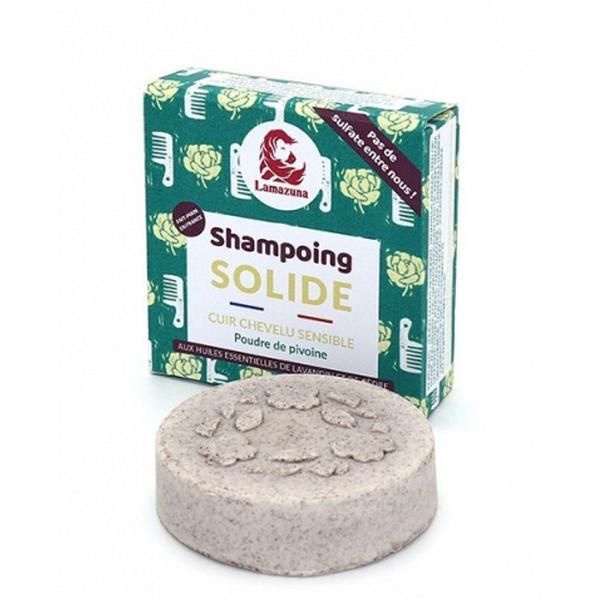 Lamazuna Твърд шампоан за чувствителен скалп с прах от божур - Shamponing Solid Leather Sensitive Lamazuna, 70 гр