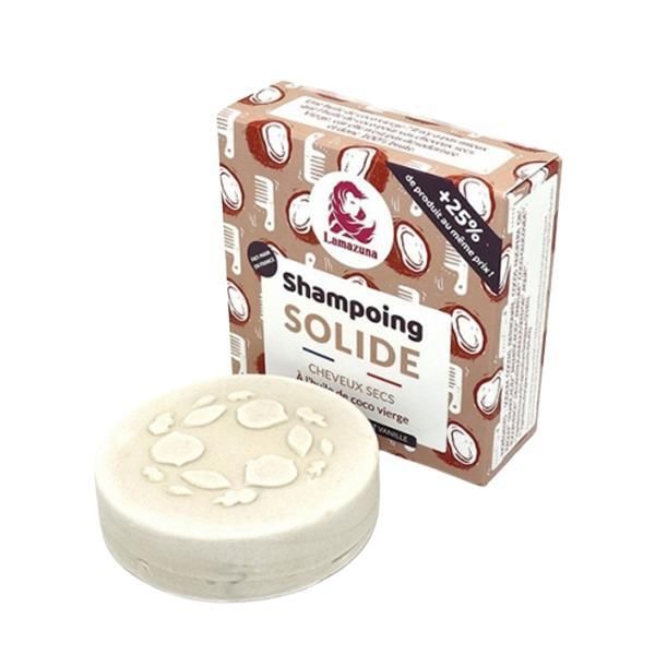Lamazuna Твърд шампоан за суха коса с девствено и ванилово кокосово масло - Lamazuna Shamponing Solide Cheveux Secs, 70 гр