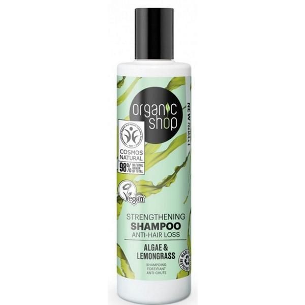 Organic Shop Укрепващ шампоан срещу косопад с водорасли и лимонена трева Organic Shop, 280 мл