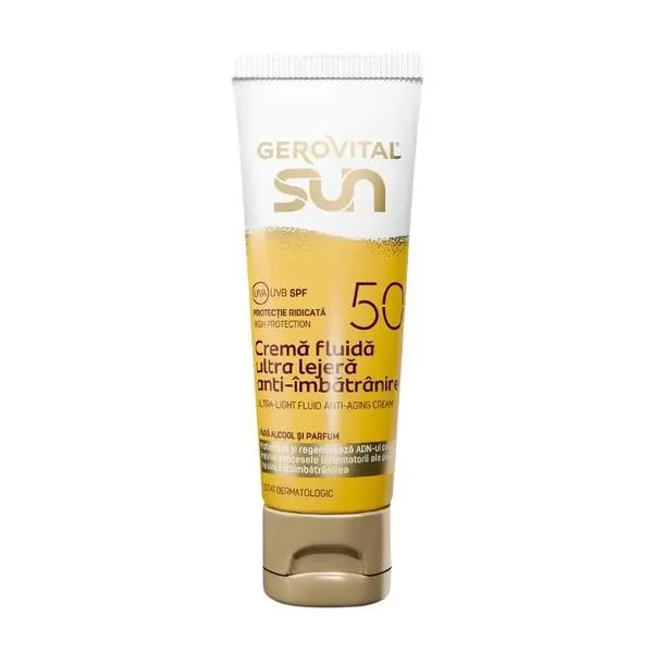 Gerovital Ултра лек крем против стареене с SPF 50 - Gerovital Sun, 50 мл