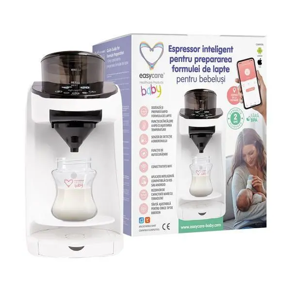 Easy Care Baby Умна машина за еспресо за приготвяне на адаптирано мляко - Easycare Baby GS-803, с приложение, цифрово управление, 1 бр