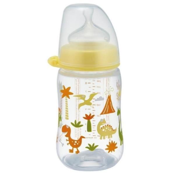 Nip Унисекс PP бутилка с дълга гърла със силиконов нип за зърна 35040, 260 мл