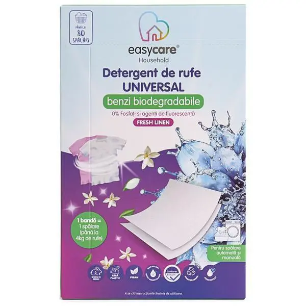 Easy Care Универсален биоразградим перилен препарат - Easycare Household Fresh Linen, 80 бр