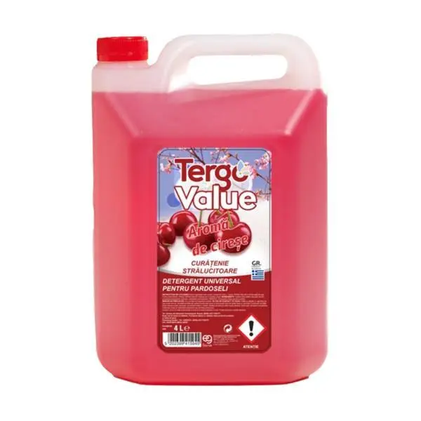 Tergo Универсален почистващ препарат за подове - Tergo Value с аромат на череша, 4000 мл