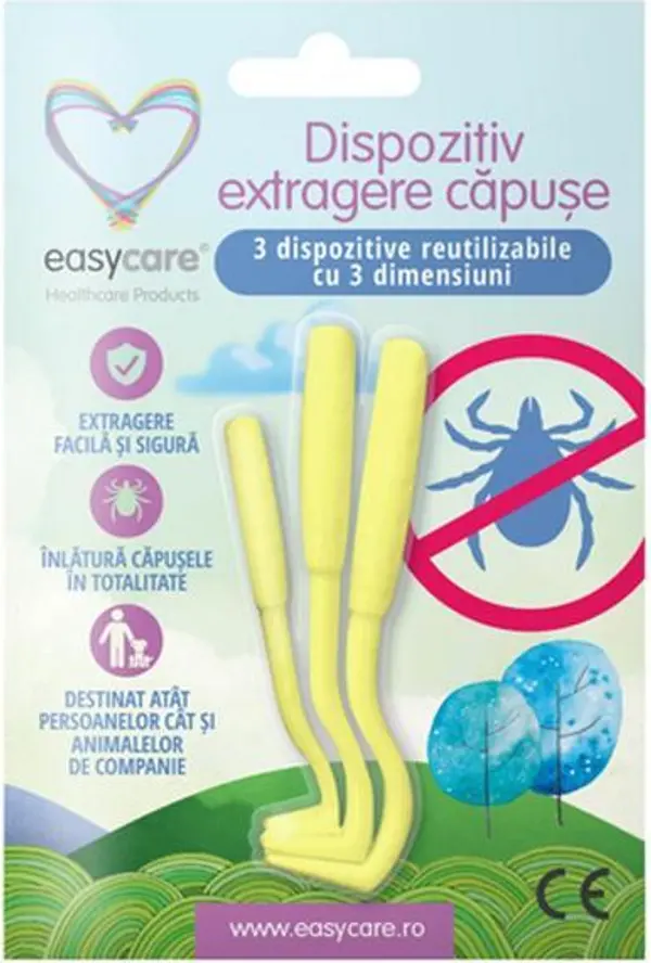 Easy Care Уред за отстраняване на кърлежи за лесно обслужване, Easy Care 3 размера