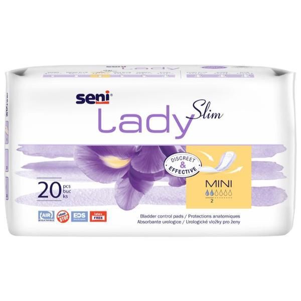 Seni Урологични абсорбенти за уринарна инконтиненция - Seni Lady Slim Bladder Control Pads Mini, 20 бр