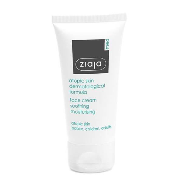 Ziaja Успокояващ и хидратиращ крем за атопичен дерматит - Ziaja Med Atopic Skin Face Cream Soothing Moisturizing, 50 мл