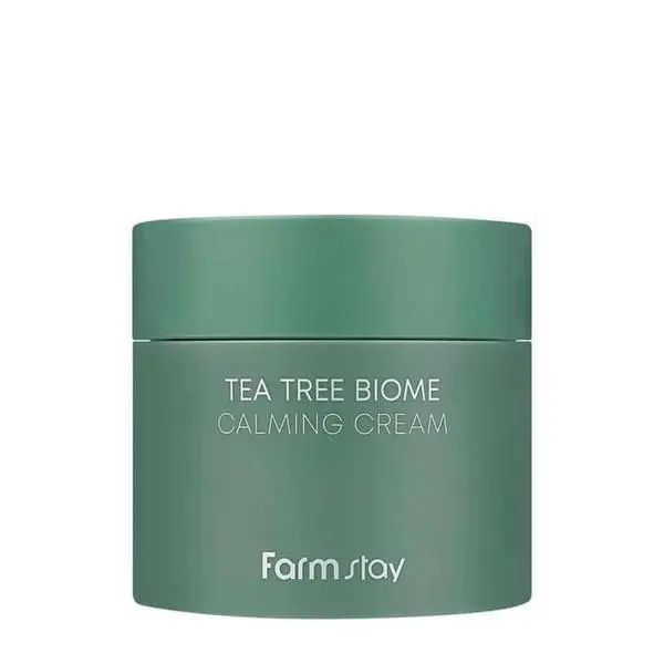 Farm Stay Успокояващ крем за лице с екстракт от зелен чай - FarmStay Tea Tree Biome Calming Cream, 80 мл