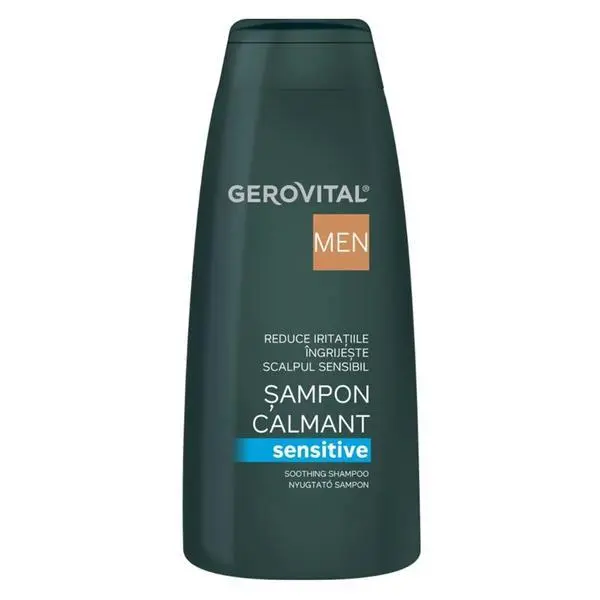 Gerovital Успокояващ шампоан за чувствителен скалп** - Gerovital Men Sensitive Soothing Shampoo, 400 мл