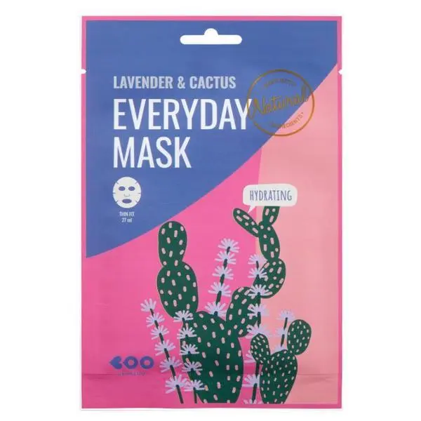 Dearboo Успокояваща маска за лице с лавандула и кактусов цвят - Dearboo Everyday Mask, 27 гр
