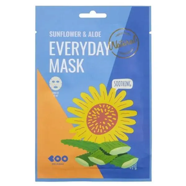 Dearboo Успокояваща маска за лице със слънчоглед и алое вера - Dearboo Everyday Mask, 27 гр
