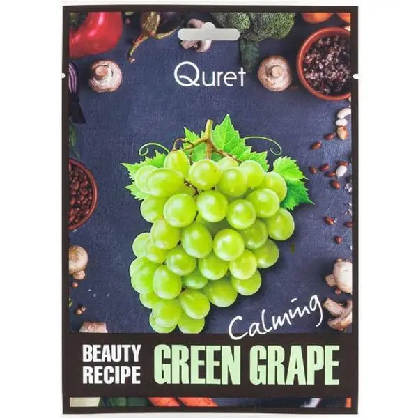 Quret Успокояваща маска за лице със зелено грозде - Quret Beauty Recipe Green Grape, 25 гр