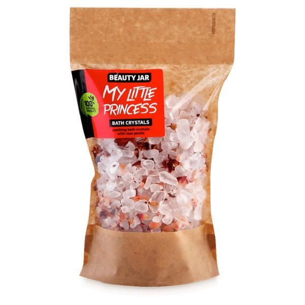 Beauty Jar Успокояващи кристали за баня с венчелистчета от роза, масло от палисандрово дърво и морска сол My Little Princess Beauty Jar, 600 гр
