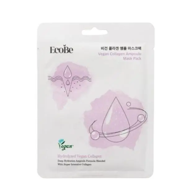 EcoBe Веганска колагенова маска за лице EcoBe Vegan Collagen Ampoule Mask, 1 бр