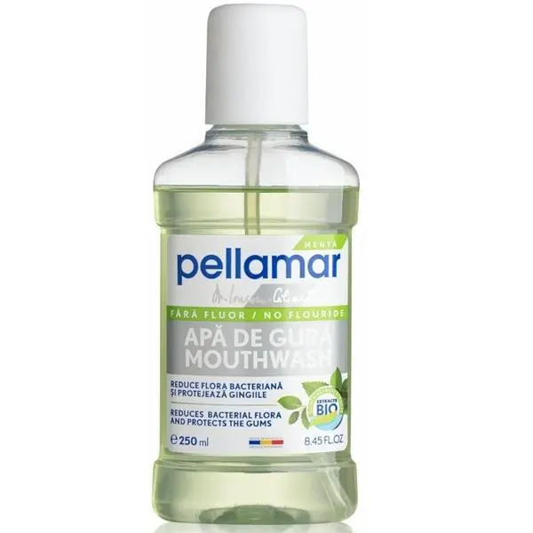 Pellamar Вода за уста без флуор - Pellamar Oral Care Fluoride-Free Mint Mouthwash, 250 мл