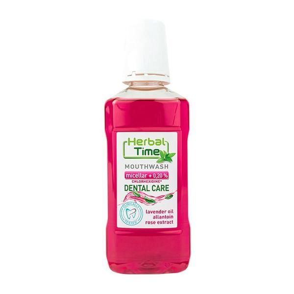 Rosa Impex Вода за уста Herbal Time Micellar Mouthwash with Chlorhexidine - Mouthwash Dental Care, Rosa Impex, 300 мл