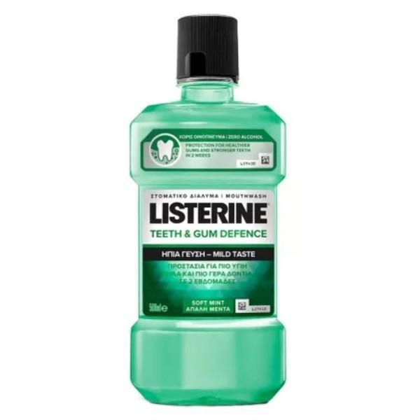 Listerine Вода за уста - Listerine Teeth &amp; Gum Defense Zero Soft Mint, 500 мл