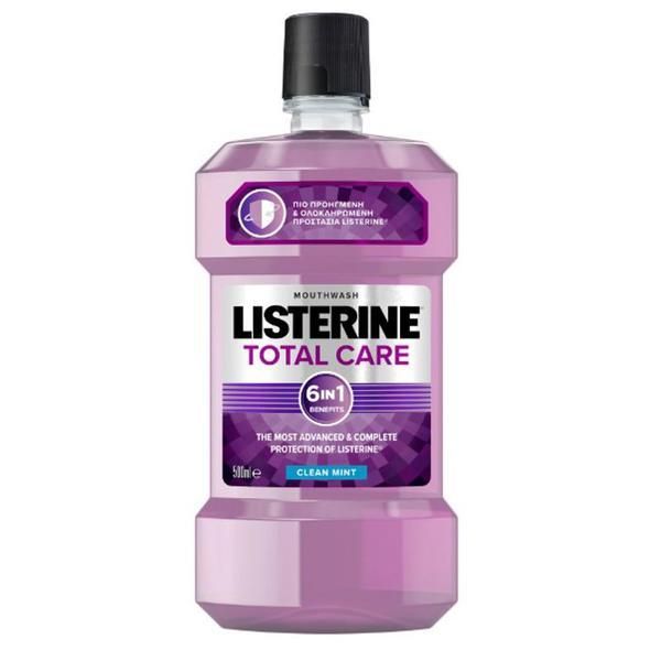 Listerine Вода за уста - Total Care Clean Mint 6in1 Benefits, 500 мл