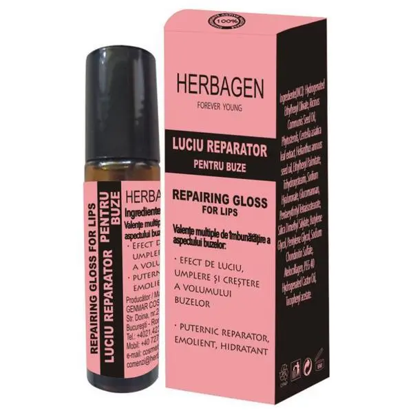 Herbagen Възстановяващ блясък за устни Herbagen, 10 мл