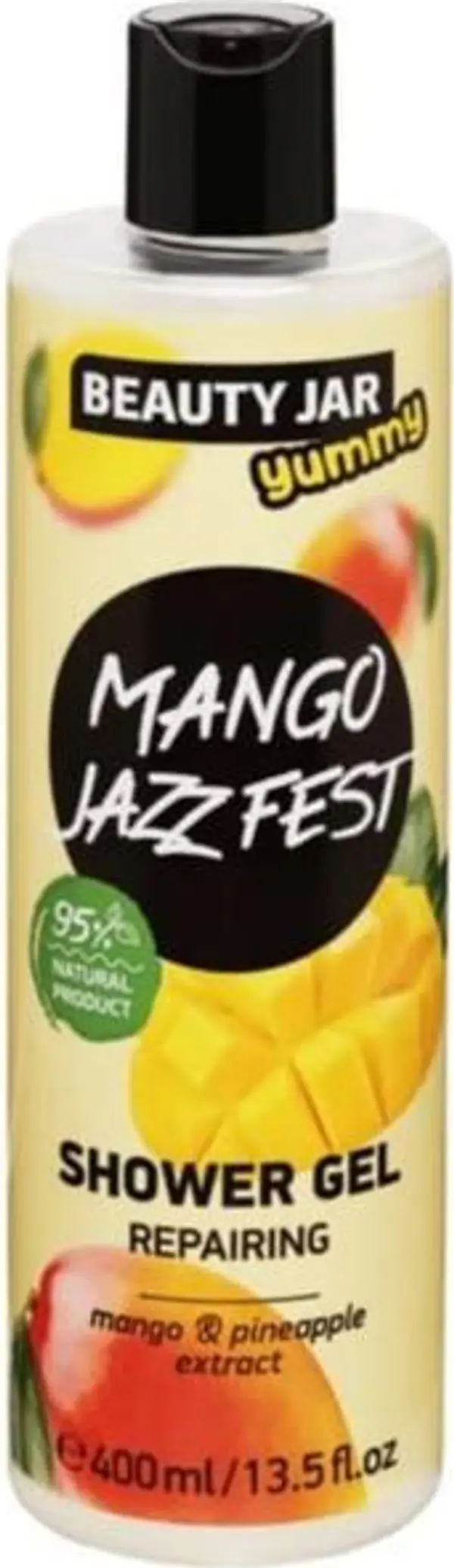 Beauty Jar Възстановяващ душ гел с екстракт от манго и ананас - Beauty Jar Yummy Repairing Shower Gel Mango Jazz Fest, 400 мл