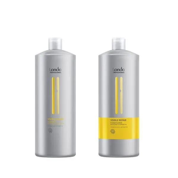 Londa Professional Възстановяващ пакет - Londa Professional Visible Repair: Шампоан 1000 мл, Балсам 1000 мл