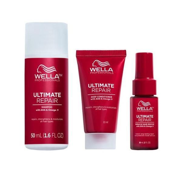 Wella Professionals Възстановяващ пакет за увредена коса - Wella Professionals Ultimate Repair: Шампоан Mini Ultimate Repair, 50 мл + Балсам Mini Ultimate Repair Deep, 30 мл + Серум Ultimate Repair Miracle Rescue Repair , 30 мл