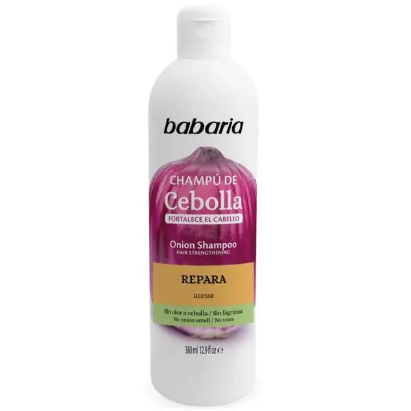 Babaria Възстановяващ шампоан с екстракт от лук, за укрепване на косата - Babaria Onion Repair Shampoo for Hair Strengthing, 380 мл