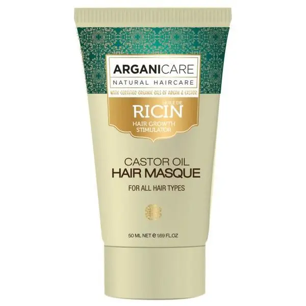 Arganicare Възстановяваща маска с рициново масло за всички типове коса - Arganicare Travel Size, 50 мл