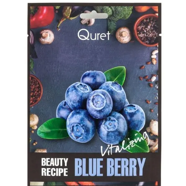 Quret Възстановяваща маска за лице с екстракт от боровинка - Quret Beauty Recipe Blue Berry, 25 гр