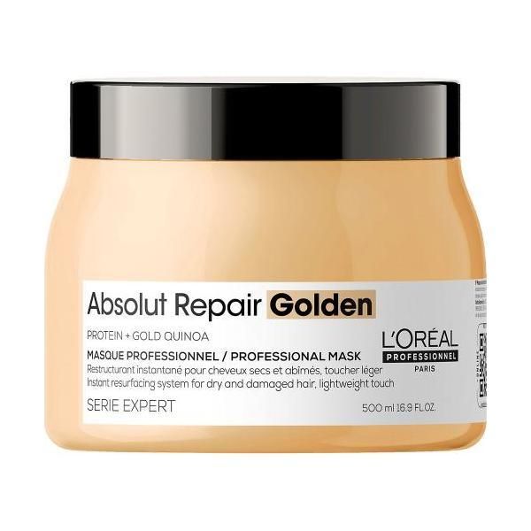 L'oreal Professionnel Възстановяваща маска за увредена коса - L&#039;Oreal Professionnel Absolut Repair Gold Quinoa + Protein Resurfacing Golden Masque, 500мл