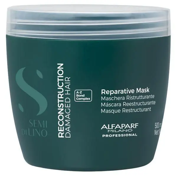Alfaparf Milano Възстановяваща маска за увредена коса от средна до гъста** - Alfaparf Milano Semi Di Lino Reconstruction Reparative Mask A - Z Bond Complex, 500 мл
