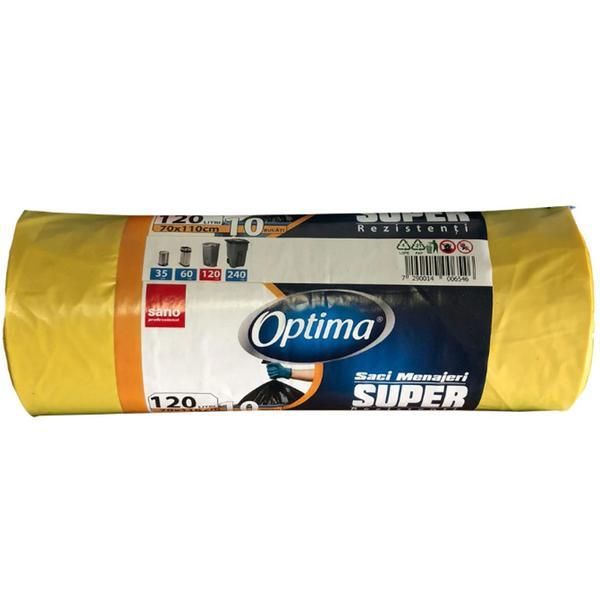 Sano Жълти домакински чанти - Sano Optima Super, 120 л, 10 бр
