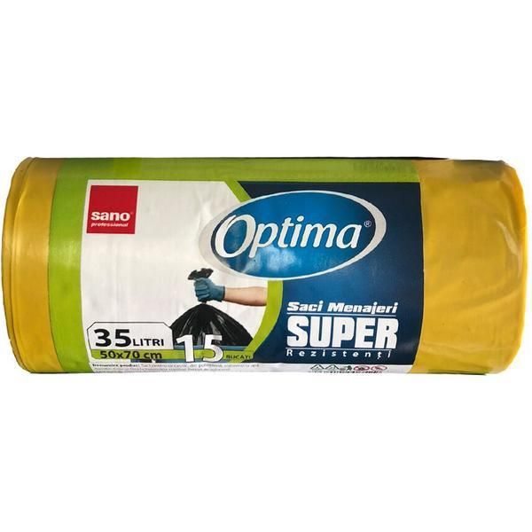 Sano Жълти домакински чанти - Sano Optima Super, 35 л, 15 бр