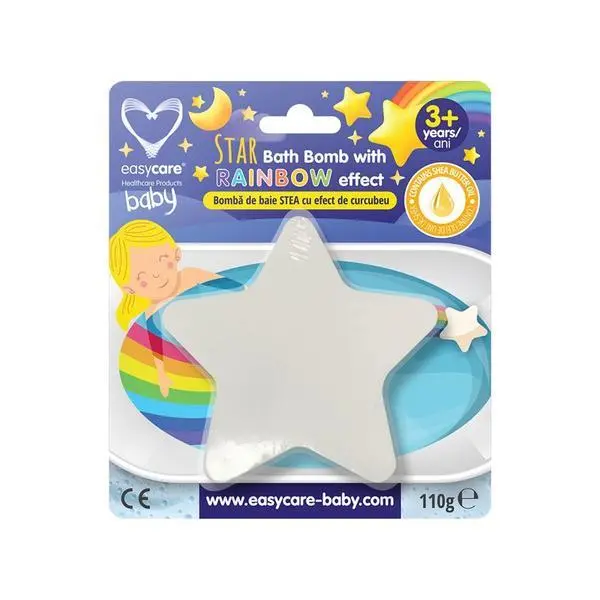 Easy Care Baby Звездна бомба за вана с ефект на дъга - Easycare Baby, 110 гp