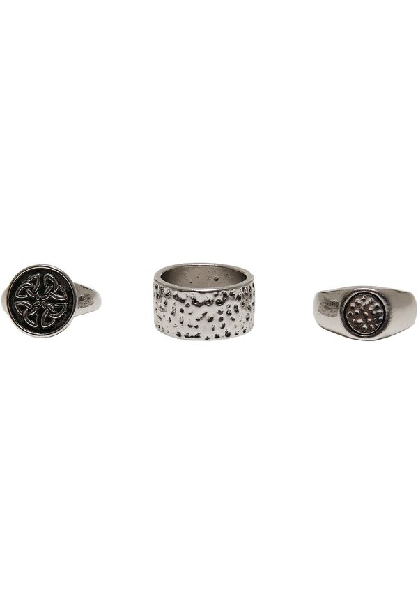 Urban Classics 3-Pack Ring Set - Silver Color