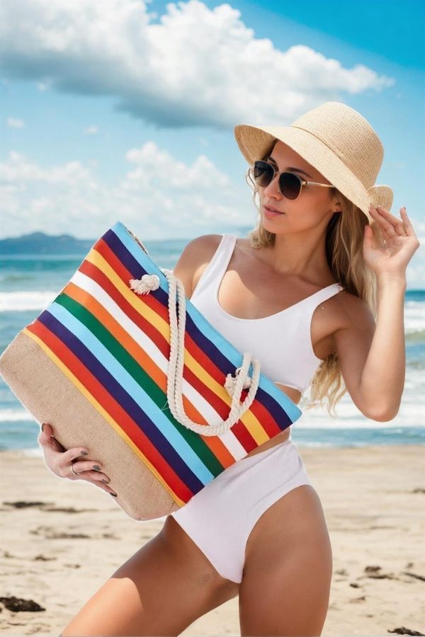 dewberry 59969 Dewberry Women Beach Bag-MULTICOLOR