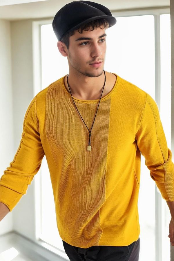 dewberry 60226 Dewberry Knitwear Menswear Sweater-MUSTARD