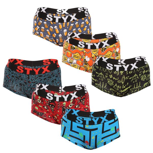 STYX 6PACK women's panties Styx art with leg loops multicolored