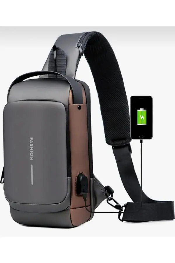 dewberry 76297 Dewberry Shoulder Bag with USB Charging Port and Lock-BLACK