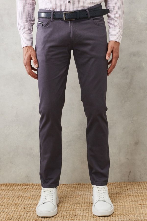 AC&Co / Altınyıldız Classics AC&Co / Altınyıldız Classics Men's Smoked Slim Fit Slim Fit 5 Pocket Flexible Chino Trousers.